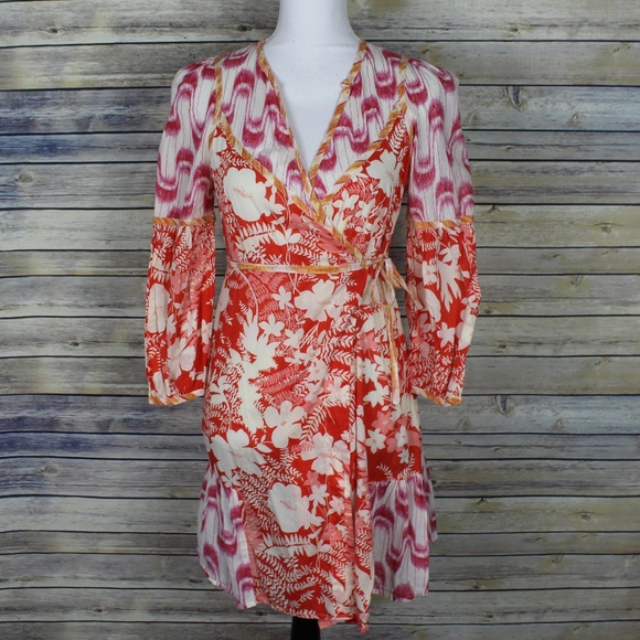 Anthropologie Dresses & Skirts - Lilka Anthropologie Floral Wrap Mini Dress Small